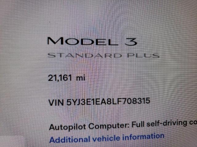 5YJ3E1EA8LF708315 Tesla MODEL 3