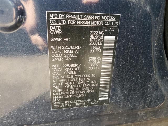 KNMAT2MV1GP622668 Nissan ROGUE S