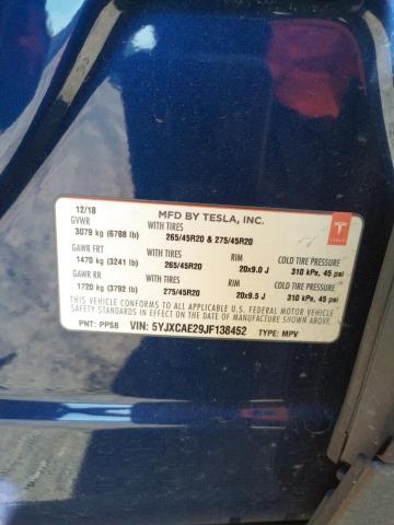 5YJXCAE29JF138452 Tesla MODEL X