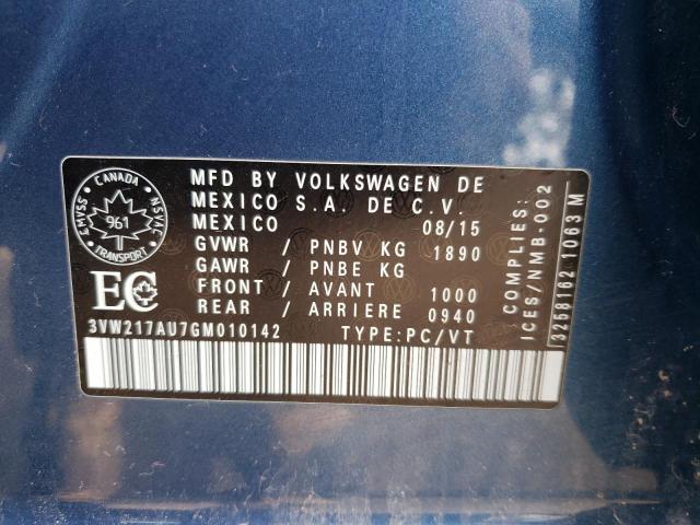 2016 VOLKSWAGEN GOLF S/SE - 3VW217AU7GM010142