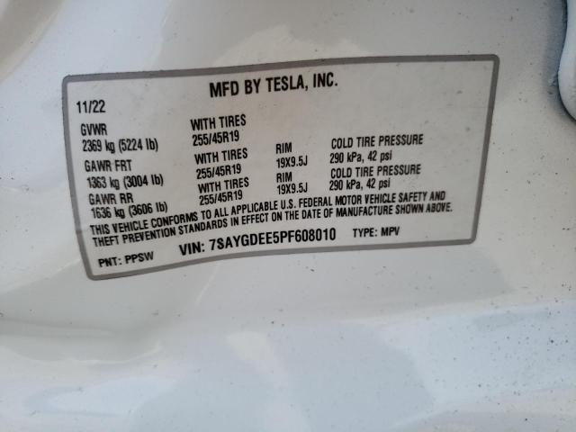 7SAYGDEE5PF608010 Tesla Model Y