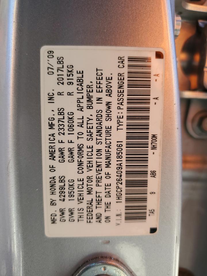 1HGCP26409A185061 2009 Honda Accord Lxp