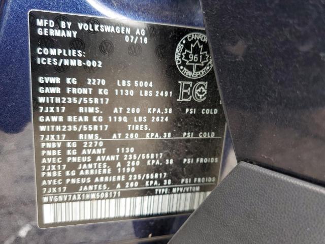 2017 VOLKSWAGEN TIGUAN WOL - WVGNV7AX1HW508171