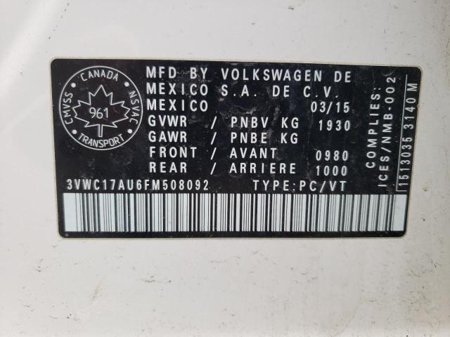 2015 VOLKSWAGEN GOLF SPORT - 3VWC17AU6FM508092