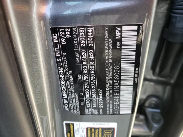 4JGFB4KE1NA580280 Mercedes-Benz Gle 350 4matic