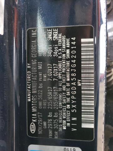 5XYPGDA58JG420144 KIA SORENTO LX