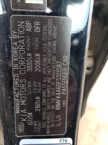 KNAFK4A60F5313587 KIA FORTE LX