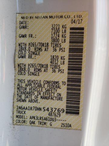 1N6AA1R70HN543769 Nissan TITAN S
