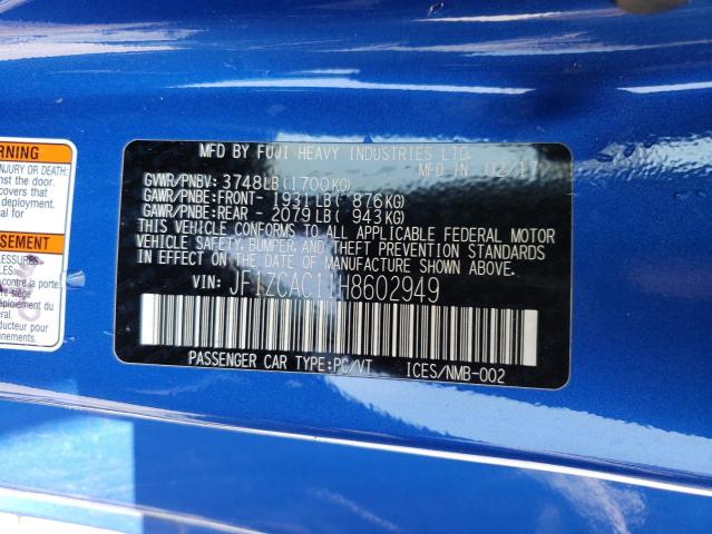 JF1ZCAC11H8602949 Subaru Brz 2.0 Limited