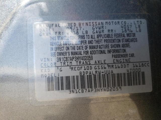 3N1CB7AP3HY402059 Nissan Sentra Sr Turbo