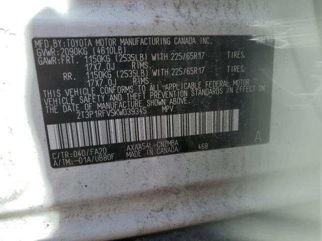 2019 TOYOTA RAV4 XLE - 2T3P1RFV5KW039345
