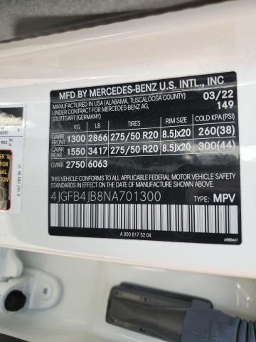 4JGFB4JB8NA701300 Mercedes-Benz GLE 350