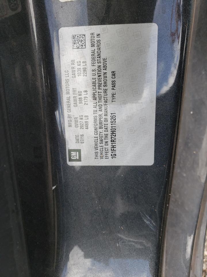 1G1FH1R72H0115261 CHEVROLET CAMARO 2017