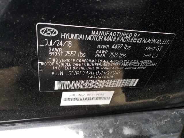 5NPE24AF0JH727010 Hyundai SONATA SE
