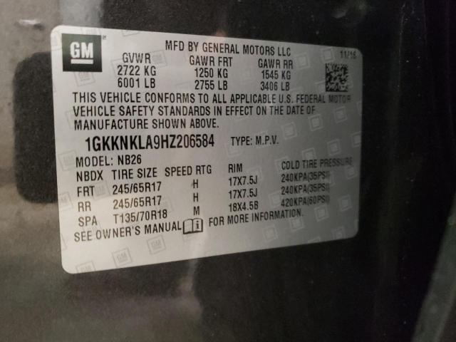 1GKKNKLA9HZ206584 GMC ACADIA SLE