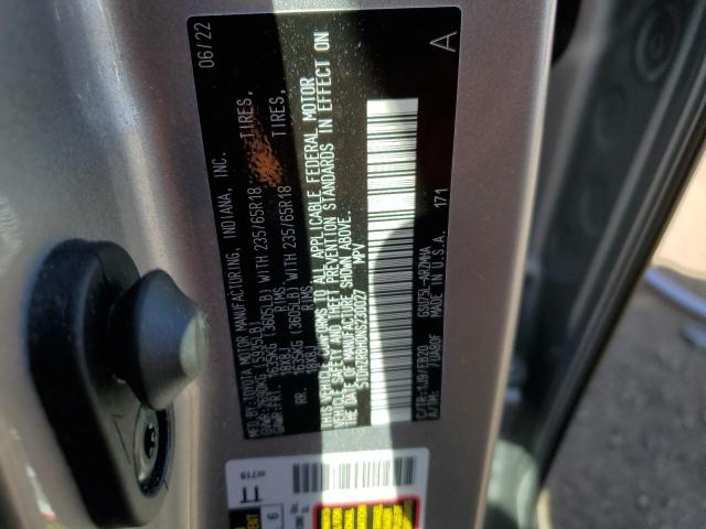 5TDHZRBH0NS230027 Toyota Highlander Xle