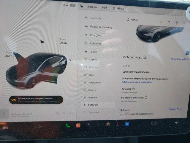 5YJ3E1EA4PF456388 Tesla MODEL 3