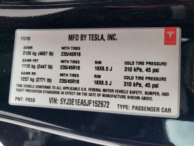 5YJ3E1EA5JF152672 Tesla MODEL 3