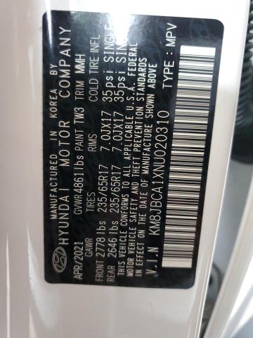 2022 HYUNDAI TUSCON KM8JBCA1XNU020310