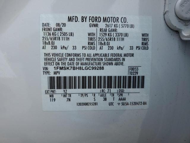 1FMSK7BH8LGC99288 Ford EXPLORER