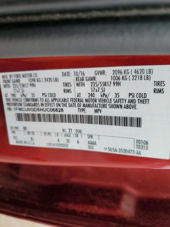 1FMCU0GD5HUC06828 FORD ESCAPE 2017