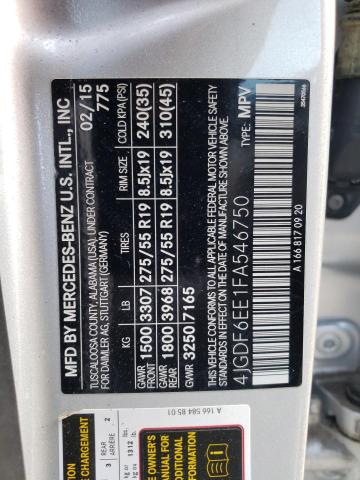 2015 MERCEDES-BENZ GL 450 4MA - 4JGDF6EE1FA546750