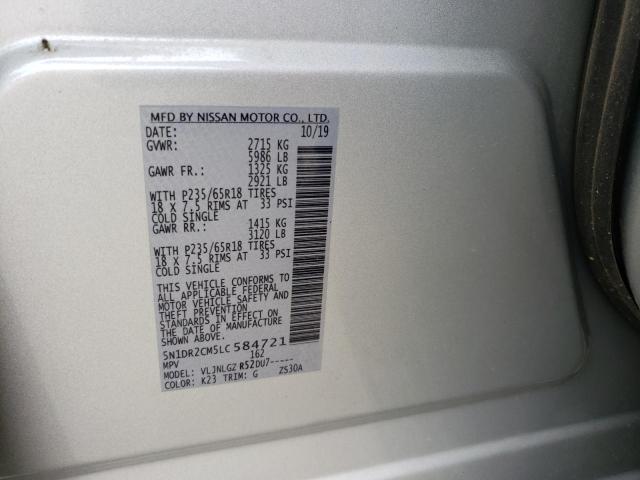 5N1DR2CM5LC584721 Nissan Pathfinder Sl