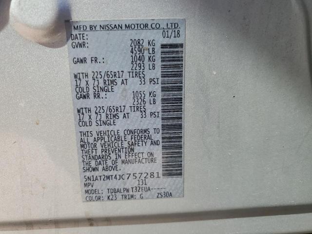 5N1AT2MT4JC757281 Nissan ROGUE S