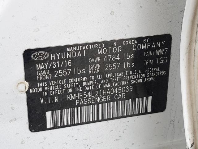 KMHE54L21HA045039 | 2017 HYUNDAI SONATA PLU