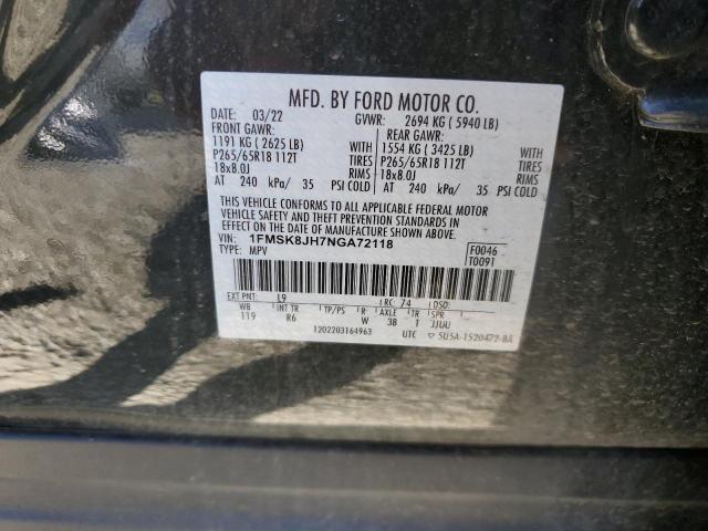 1FMSK8JH7NGA72118 Ford Explorer Timberline