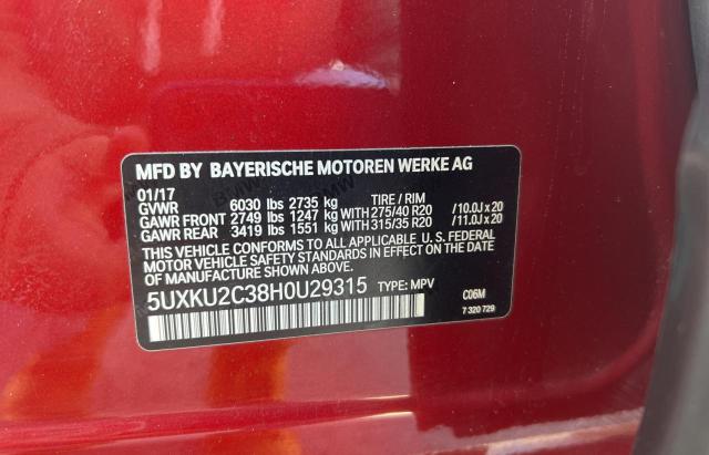 2017 BMW X6 XDRIVE3 - 5UXKU2C38H0U29315