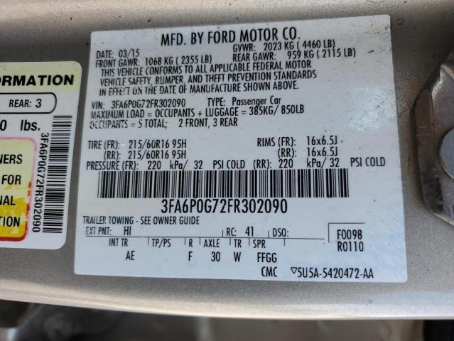 3FA6P0G72FR302090 Ford FUSION S