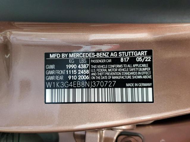 2022 MERCEDES-BENZ A 220 - W1K3G4EB8NJ370727