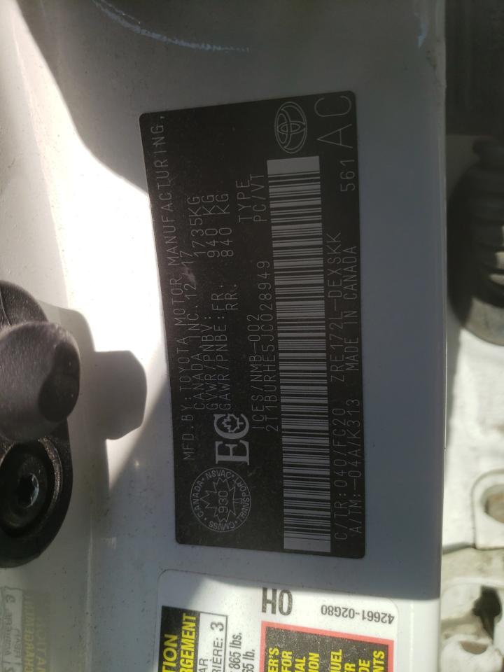 2T1BURHE5JC028949 TOYOTA COROLLA 2018