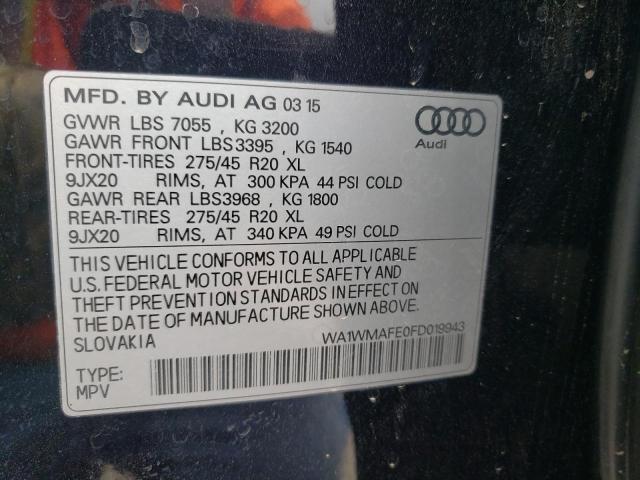 2015 AUDI Q7 TDI PRE - WA1WMAFE0FD019943