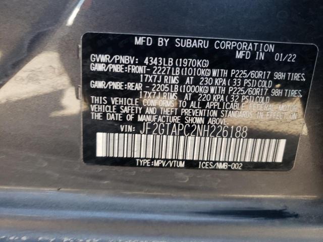JF2GTAPC2NH226188 Subaru Crosstrek Premium