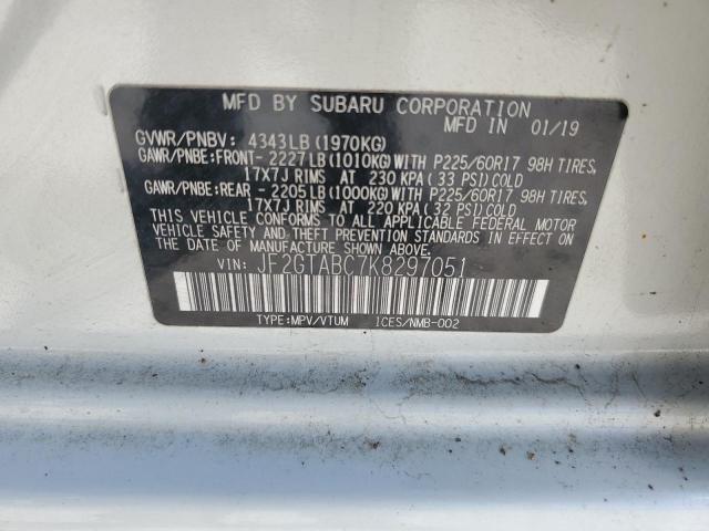 VIN: JF2GTABC7K8297051 Auction: COPART Lot: 49178943 Location: GA - ATLANTA EAST JF2GTABC7K8297051 SUBARU CROSSTREK 2019 WHITE Photo 13