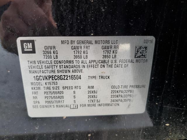 2016 CHEVROLET SLVRD 1500 1GCVKPEC8GZ216504