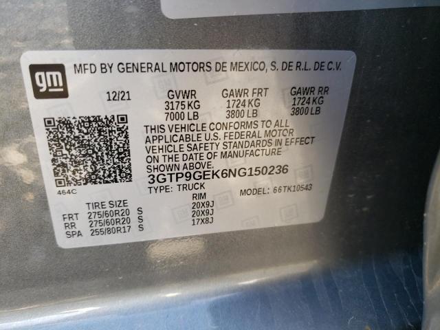 2022 GMC SIERRA LIM - 3GTP9GEK6NG150236