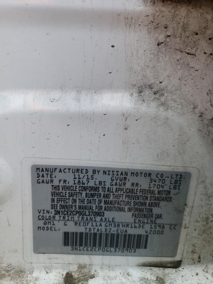3N1CE2CP0GL370903 NISSAN VERSA 2016