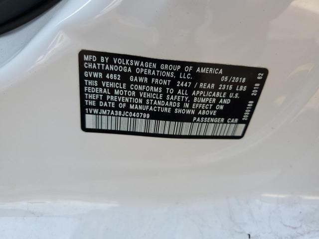 2018 VOLKSWAGEN PASSAT GT - 1VWJM7A38JC040799