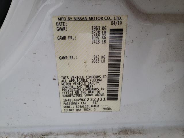 1N4BL4BV9KC232331 Nissan ALTIMA S