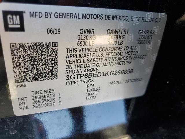 3GTP8BED1KG268858 GMC Sierra C1500 Sle