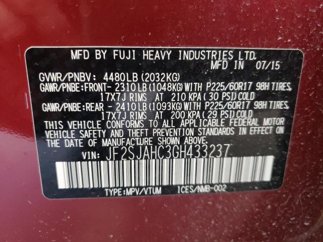 JF2SJAHC3GH433237 Subaru Forester 2.5i Limited