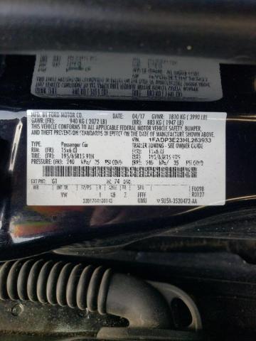1FADP3E23HL263933 Ford FOCUS S