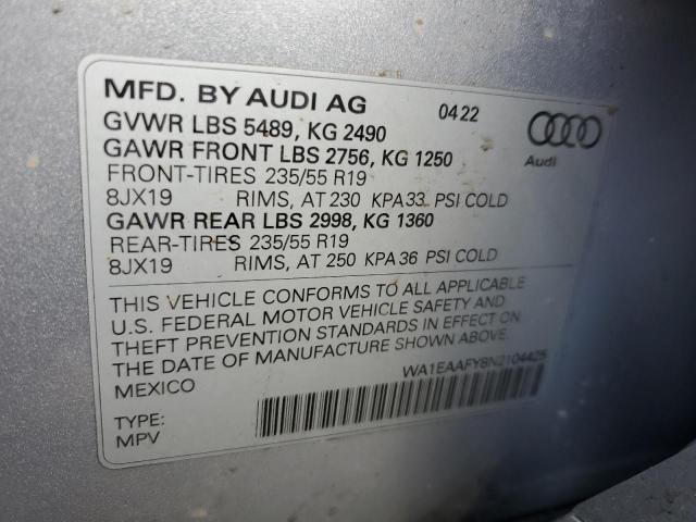 WA1EAAFY8N2104425 2022 AUDI Q5, photo no. 14