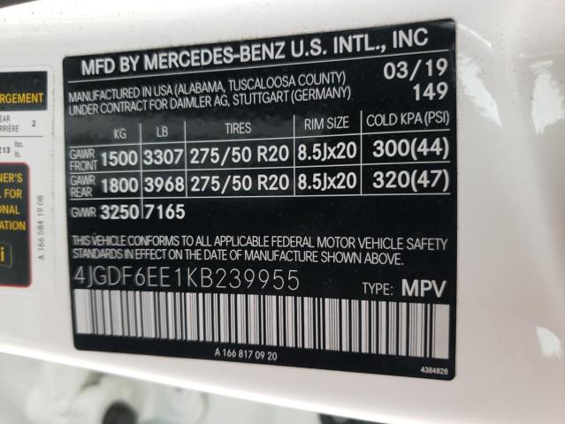 4JGDF6EE1KB239955 Mercedes-Benz Gls 450 4matic