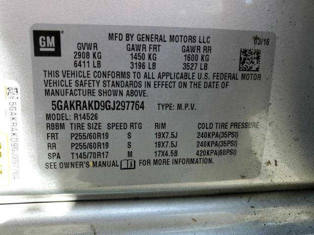 5GAKRAKD9GJ297764 Buick Enclave