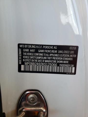 2019 PORSCHE 911 TARGA - WP0BB2A92KS125066