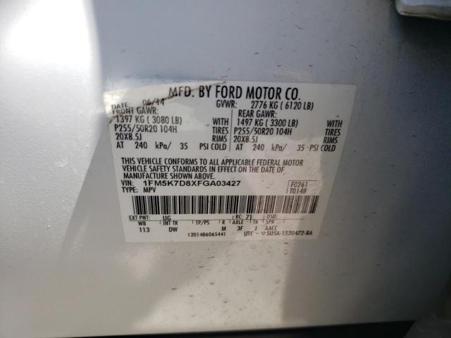 1FM5K7D8XFGA03427 Ford EXPLORER XLT
